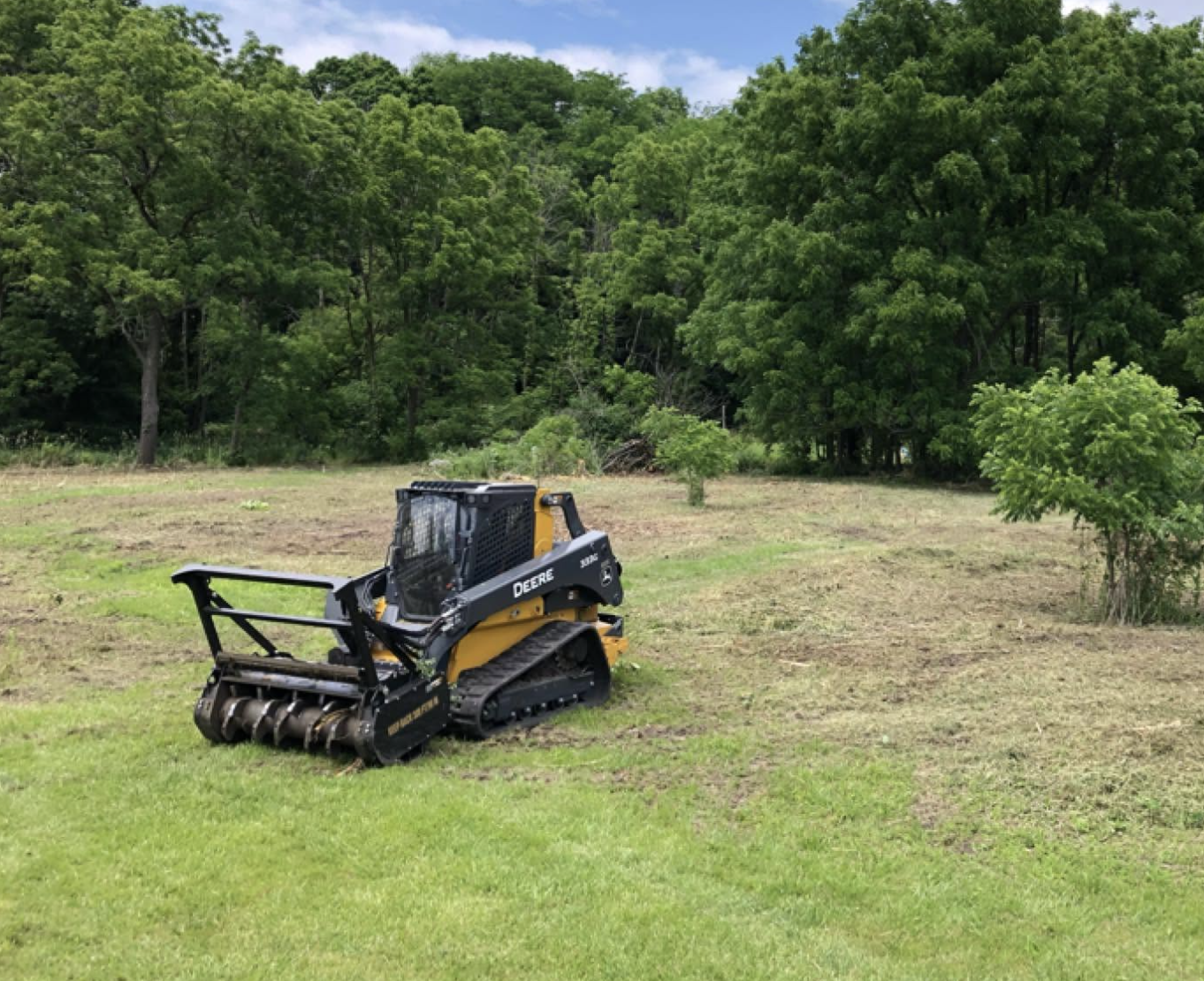 Professional land clearing project completed by OPS Outdoor Property Services in Peru, IL.