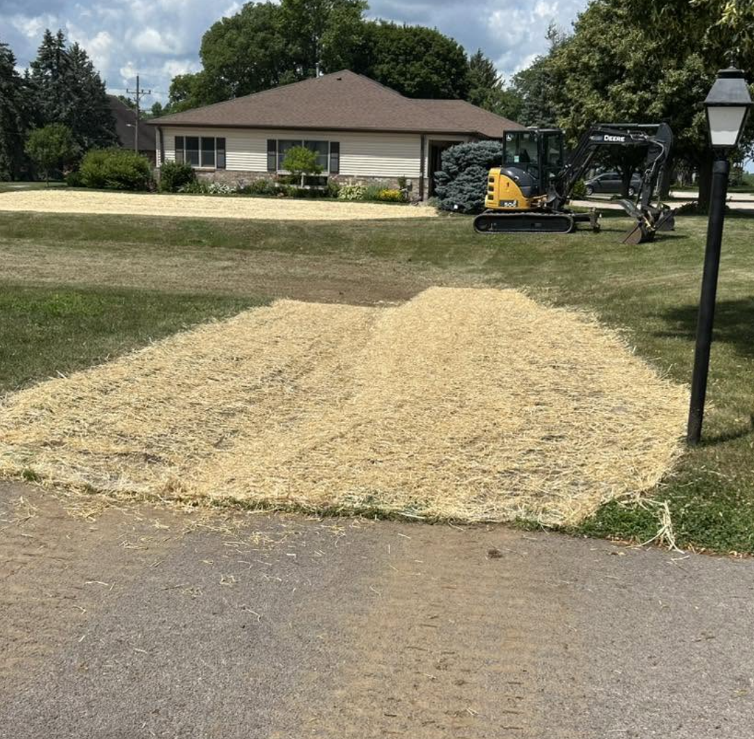 Pond excavation and site grading project completed in Morris, IL.