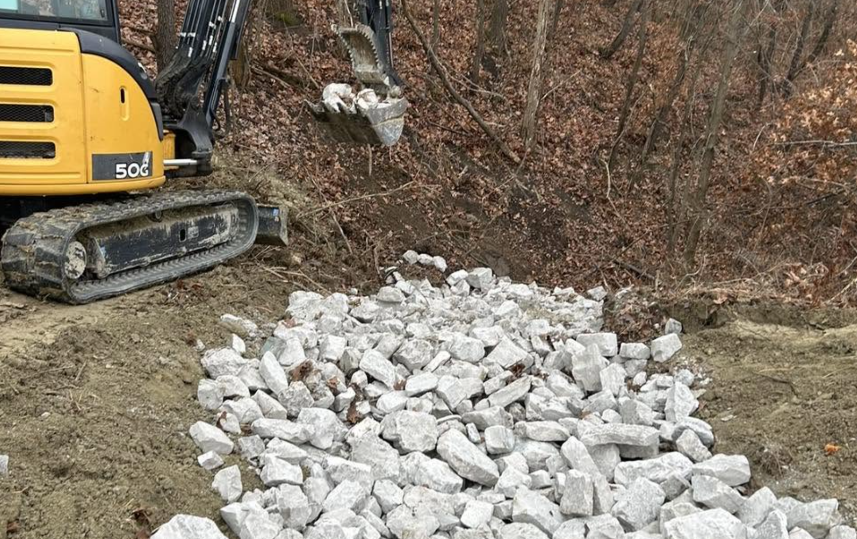 Commercial excavation project preparing land for development in Rochelle, IL.