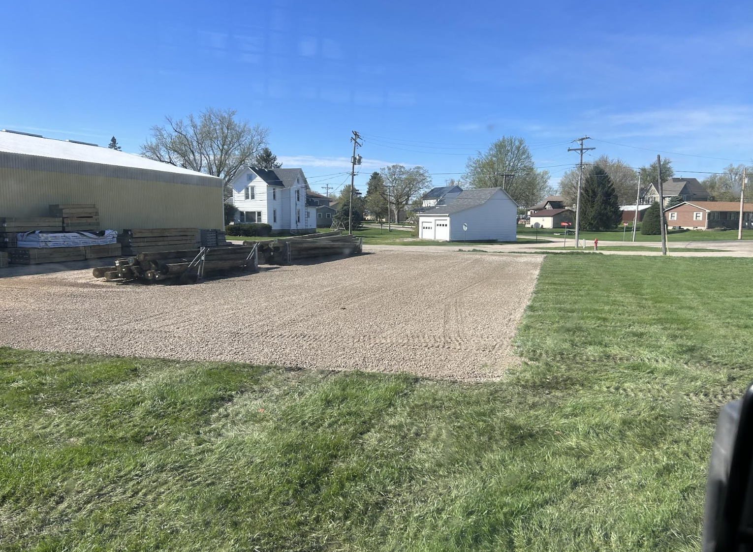 Land leveling completed for a construction project in Dixon, Illinois.