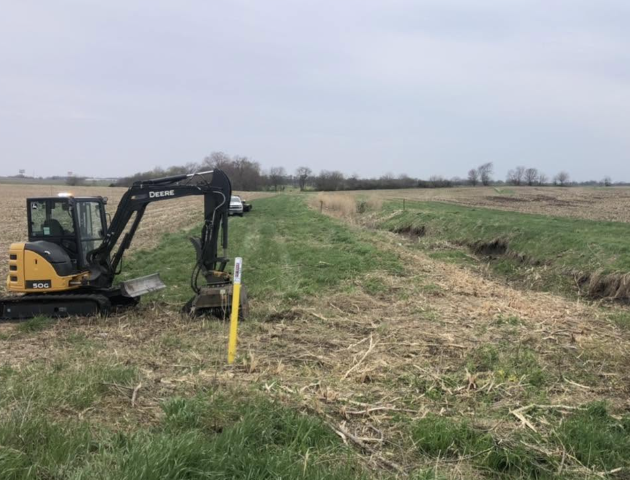 Professional grading and drainage improvements in Moline, IL.