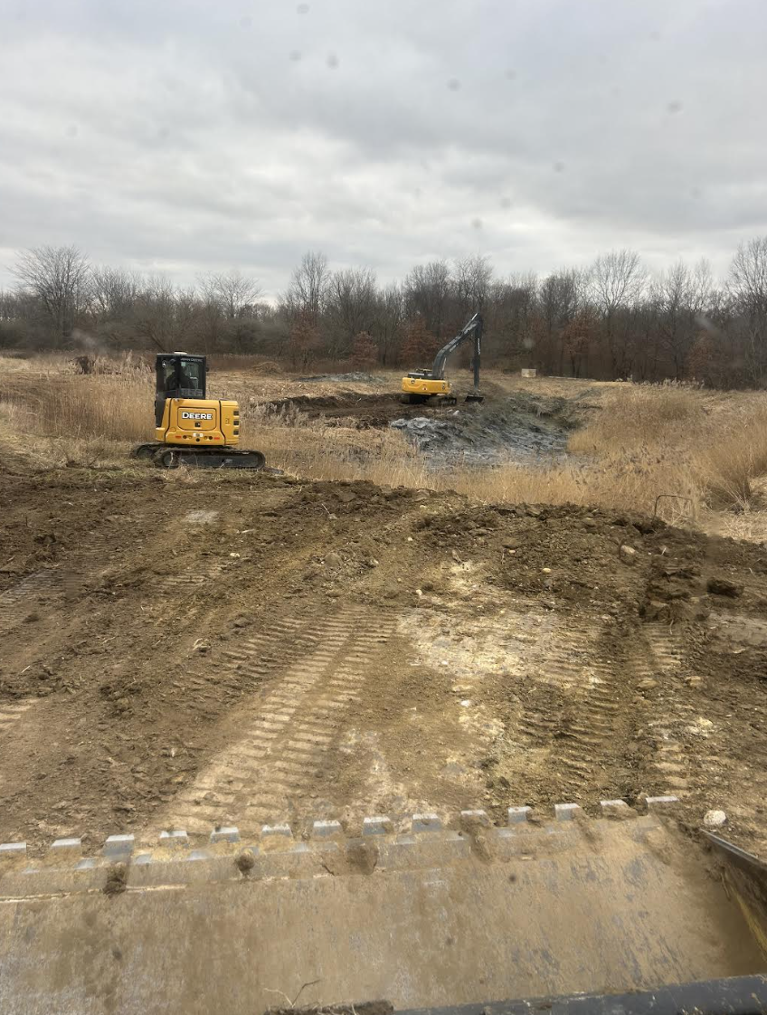Pond building project completed in Peru, Illinois.