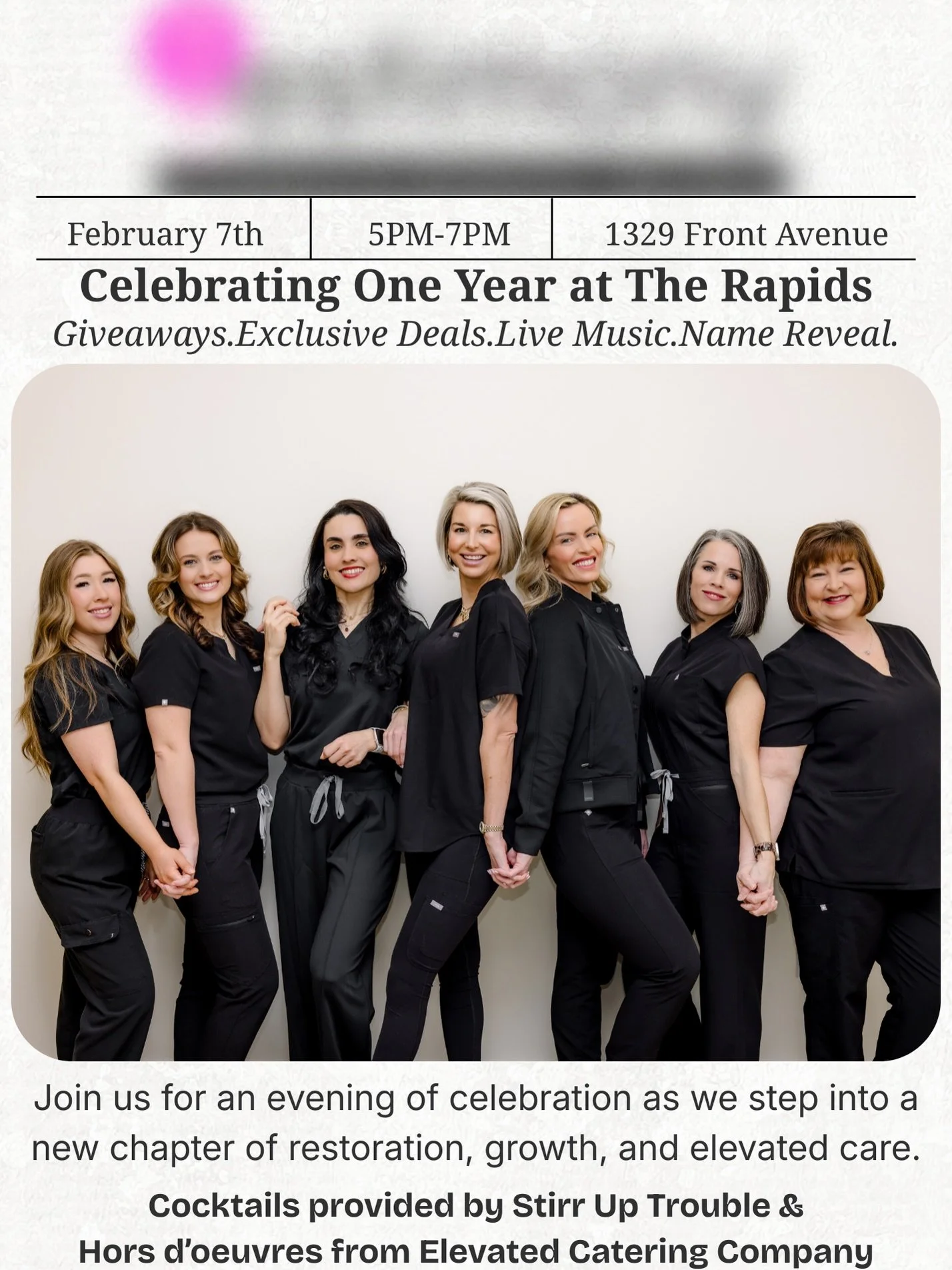 ✨ ONE YEAR AT THE RAPIDS ✨
And we&rsquo;re just getting started.

Join us February 7th | 5&ndash;7 PM | 1329 Front Avenue as we celebrate one incredible year, unveil our NEW NAME, and step boldly into a new era of restoration, confidence, and elevate