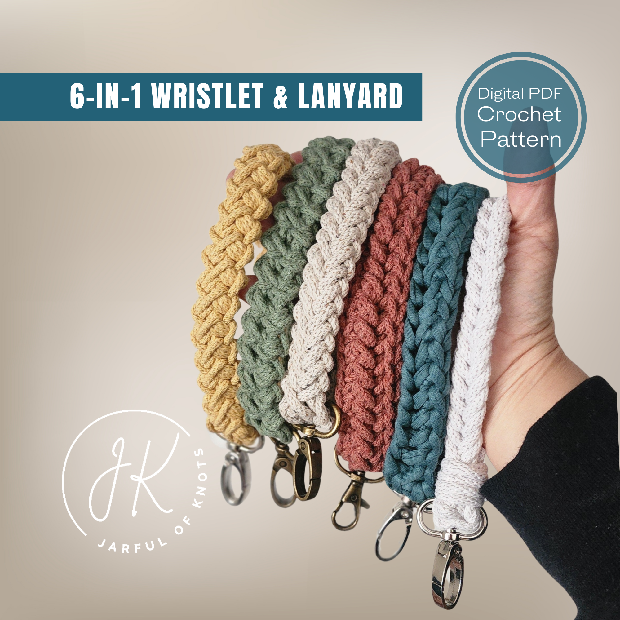 6-in-1 Wristlet and Lanyard Crochet Pattern