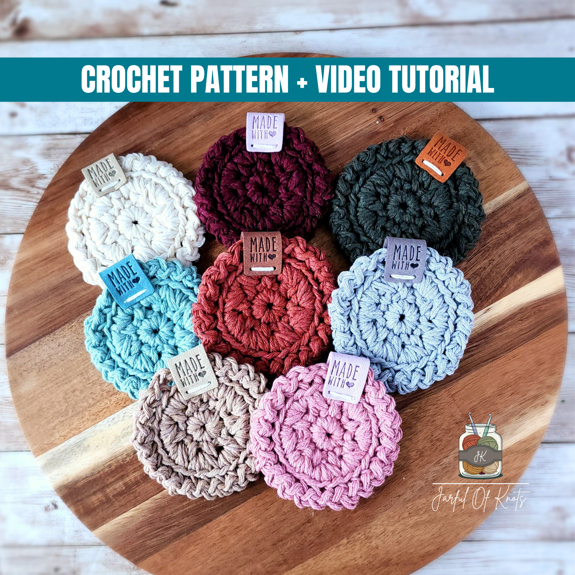 Boho Car Cup Holder Coaster Crochet Pattern, 2 Sizes