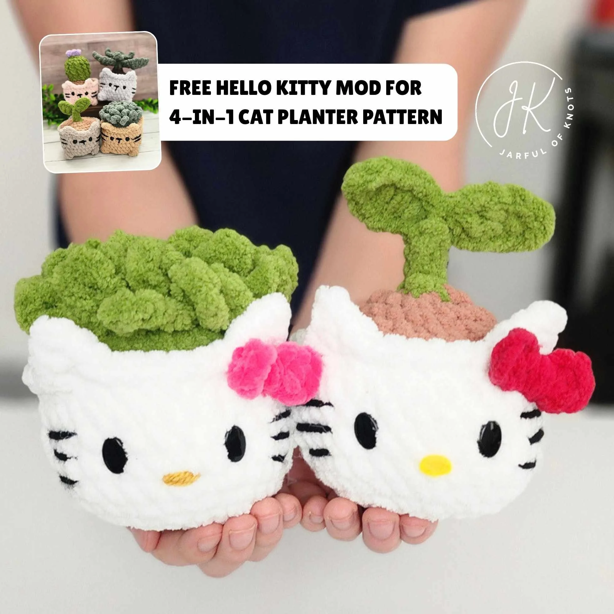 hello kitty mod for cat planter pattern