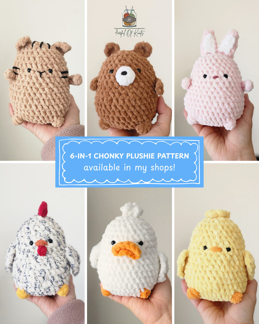 6-in-1 Chonky Plushie Pattern