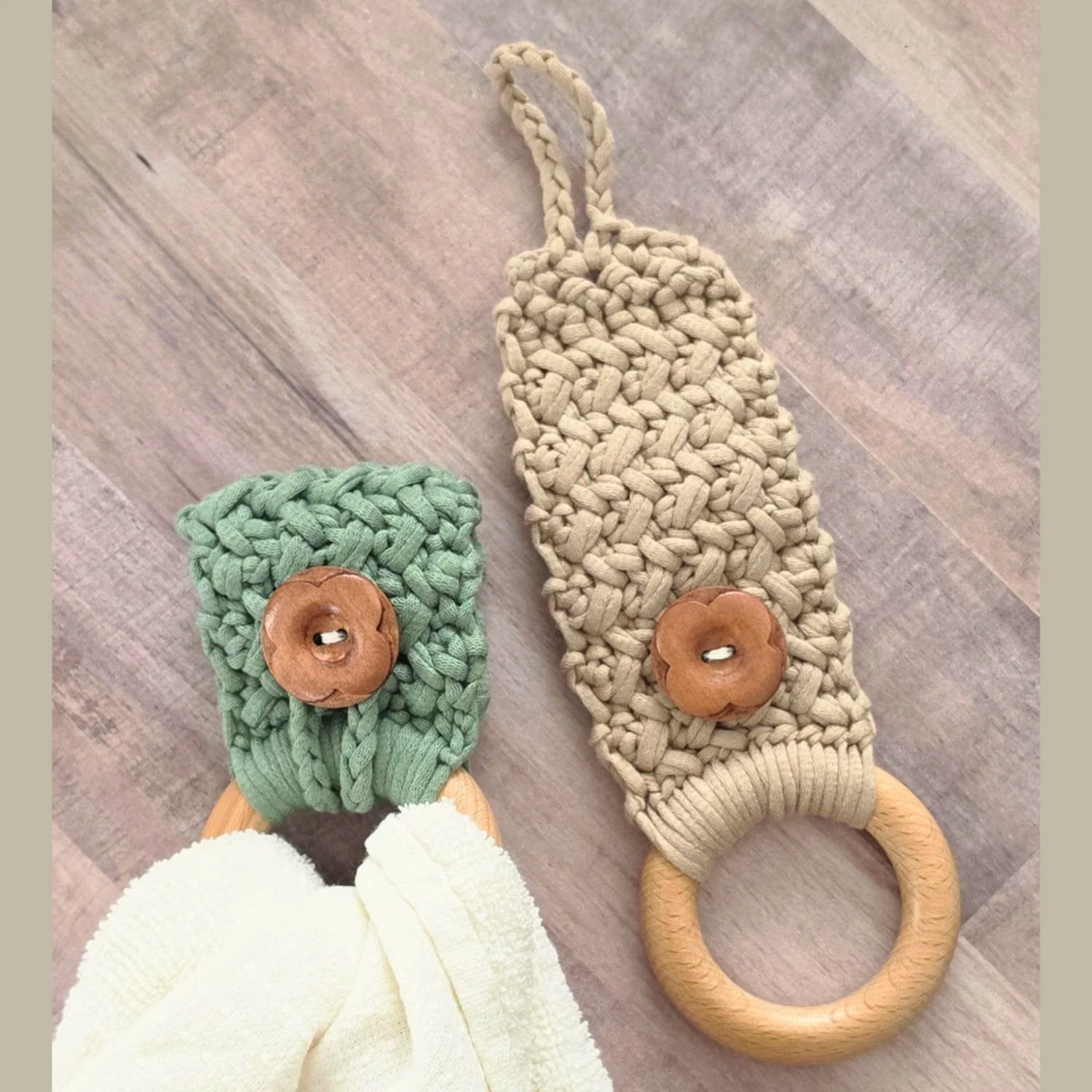 Boho car cup holder coaster or face scrubbie video tutorial