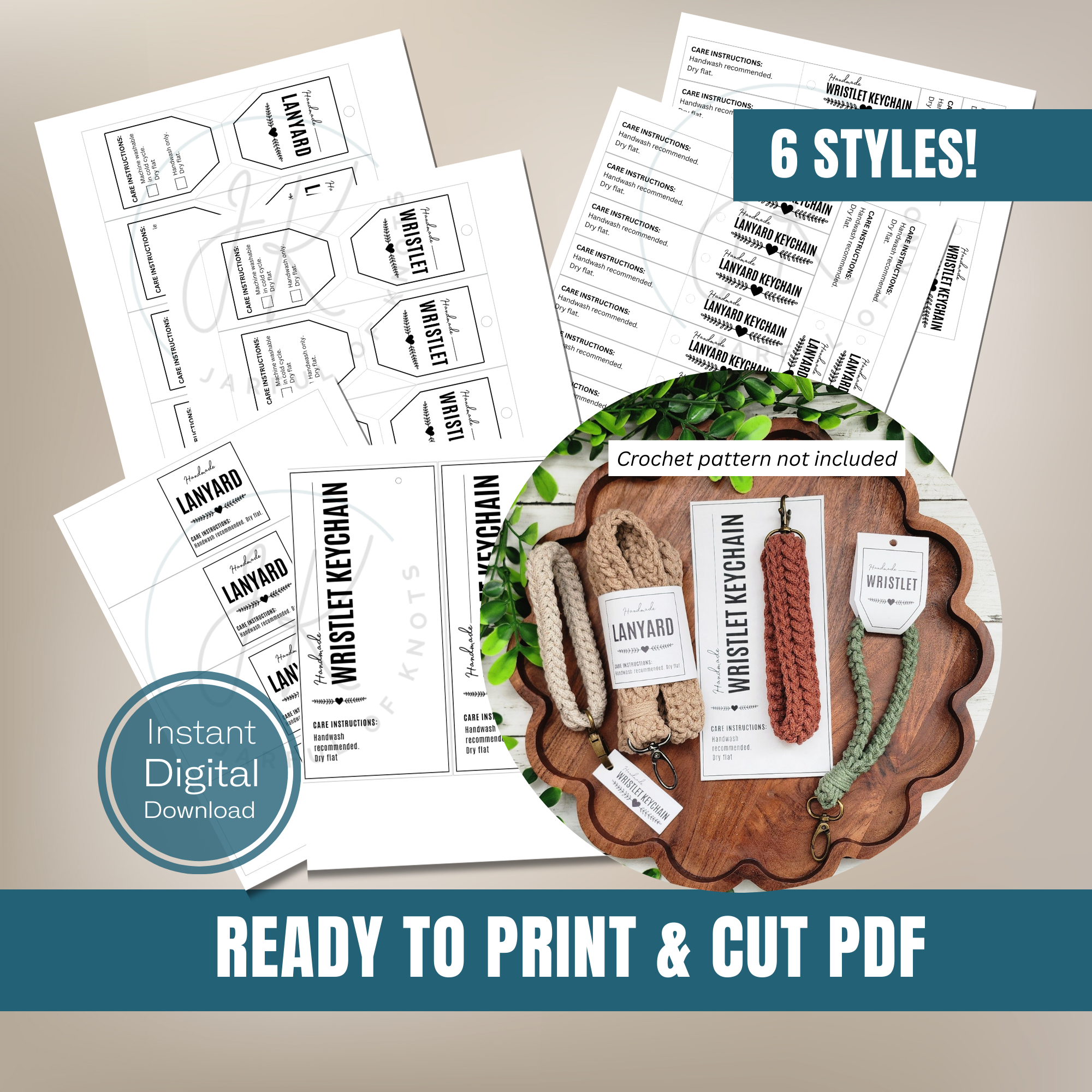 Printable Wristlet and Lanyard Display Tags, 6 Styles