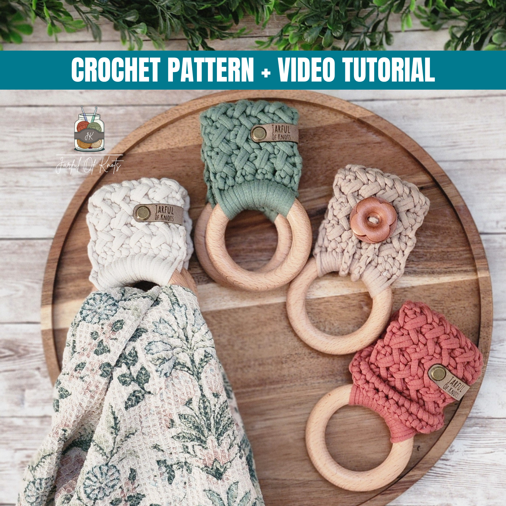 Cross Towel Holder Crochet Pattern, 3 Styles