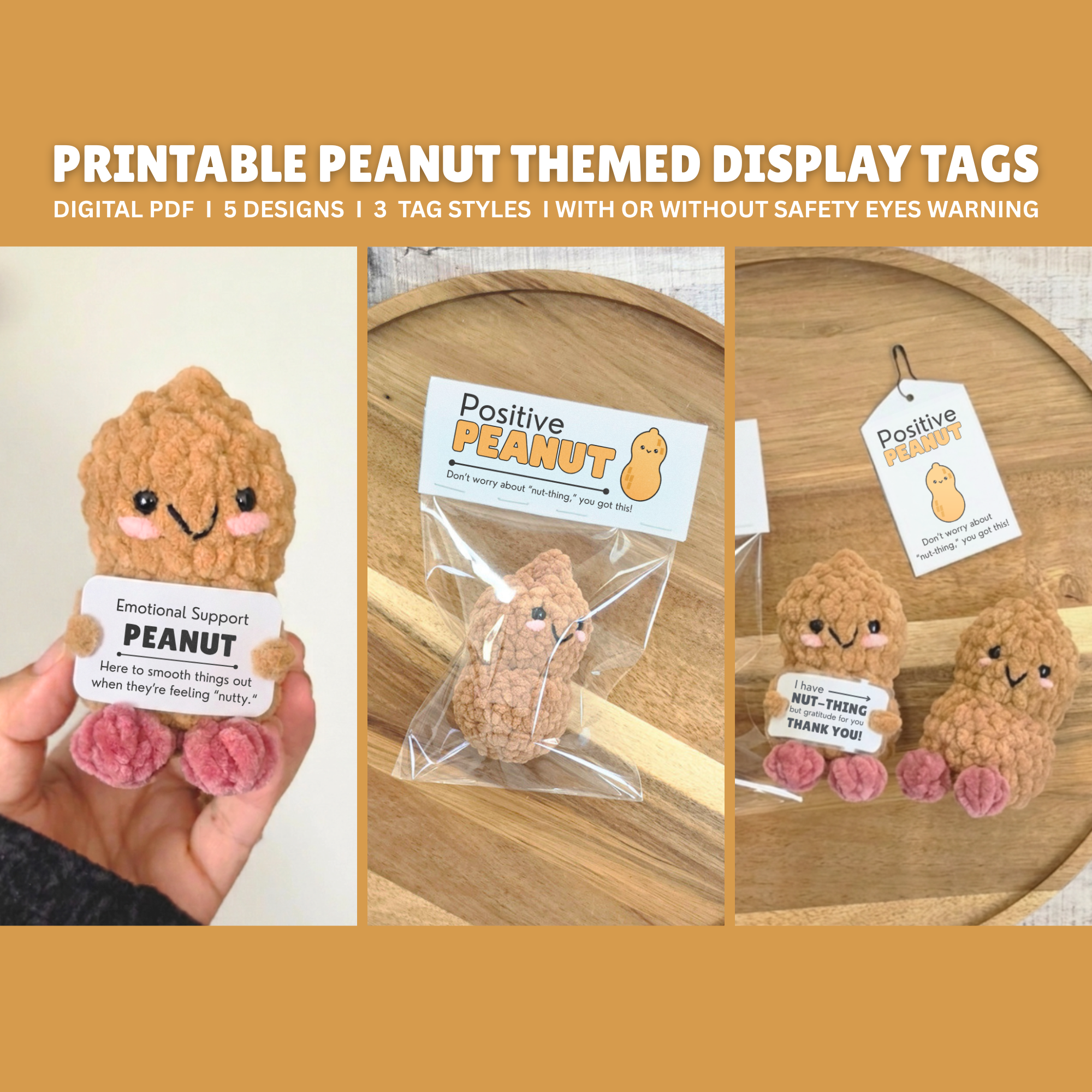 Printable Peanut Themed Display Tags (Digital PDF)