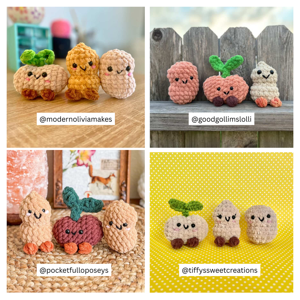 3-in-1 Bean and Peanut Plushie Crochet Pattern — Jarful Of Knots