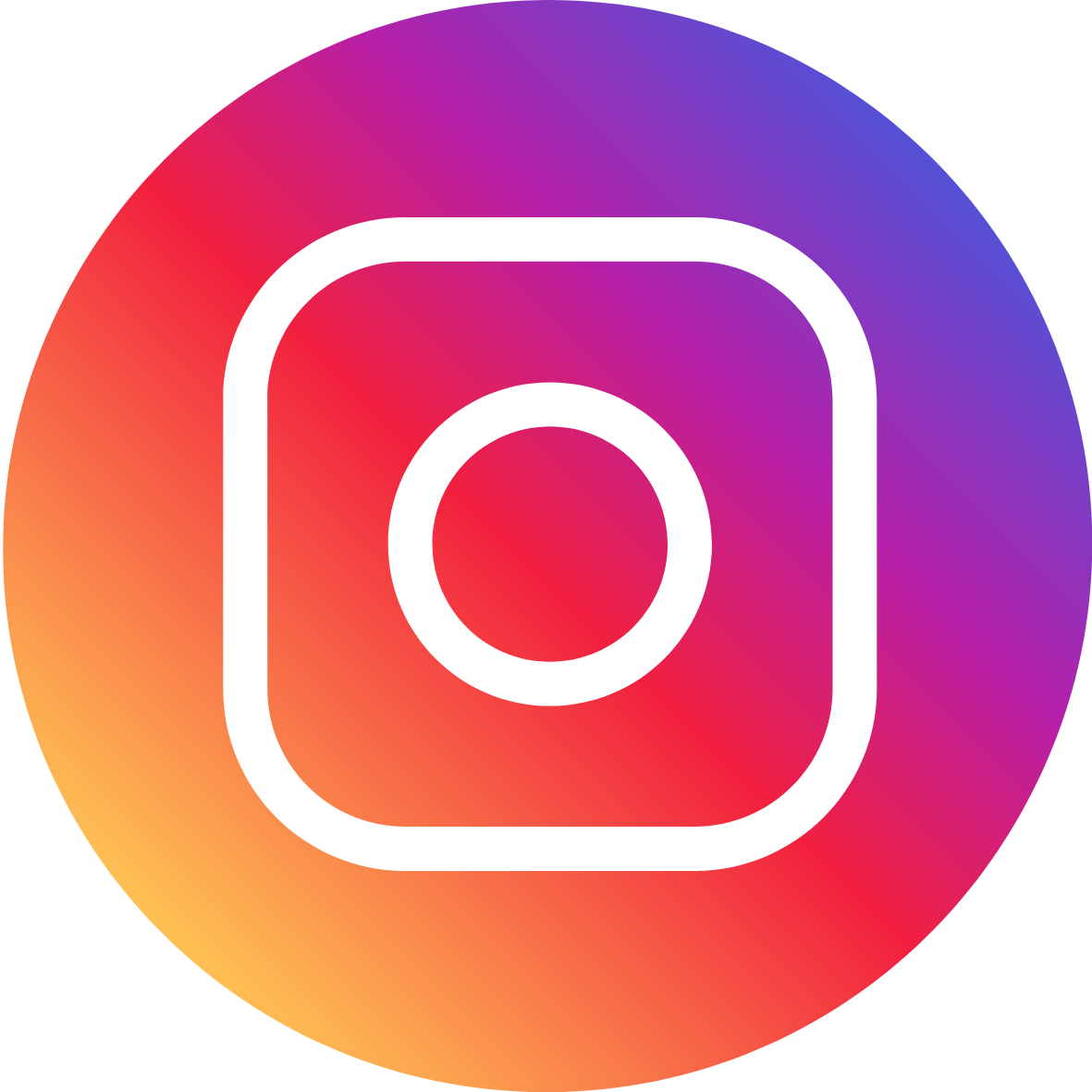 Instagram logo with a colorful gradient background.