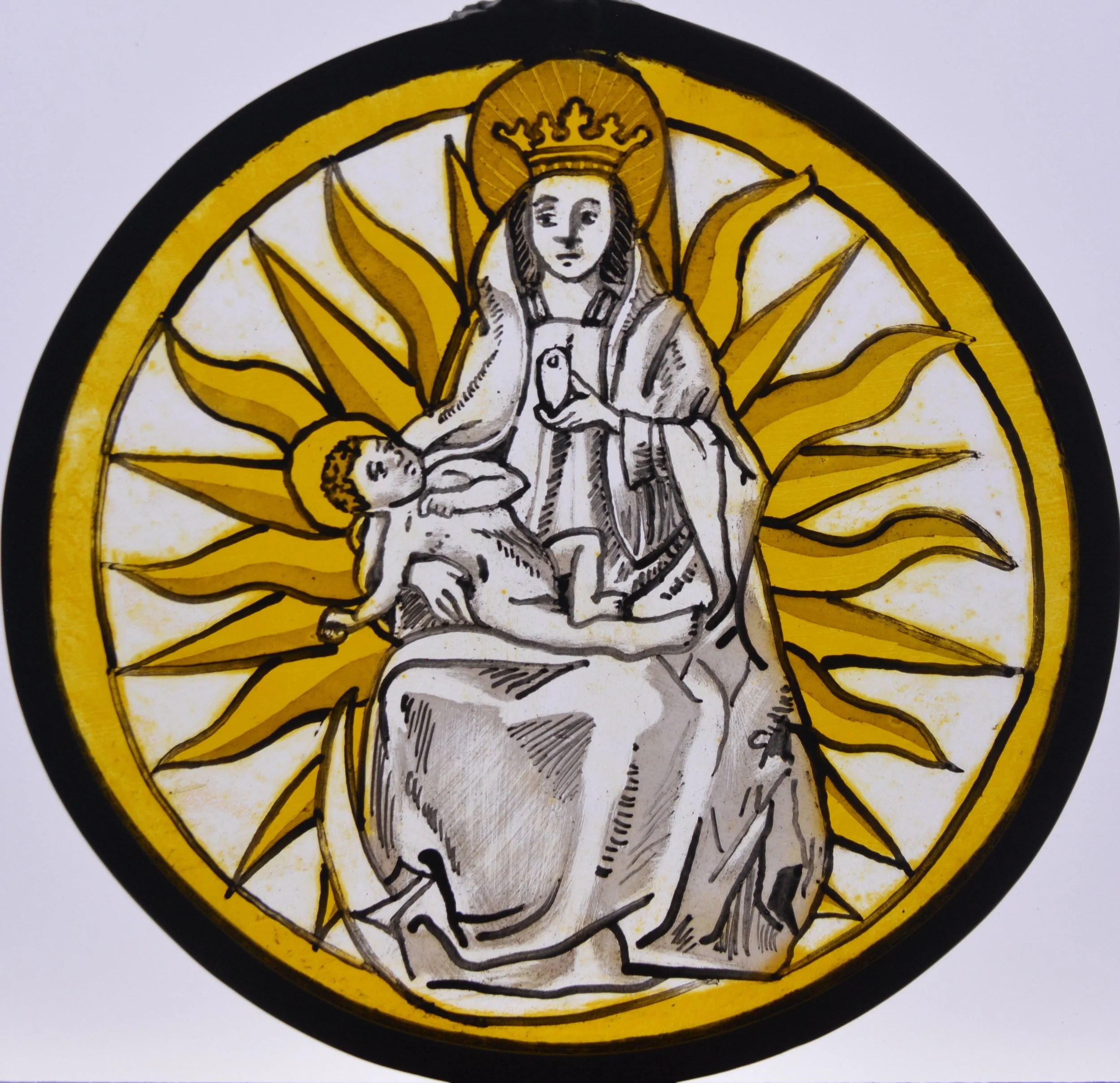 Copy of a roundel with Mary and Jesus from the Met, New York, 2022