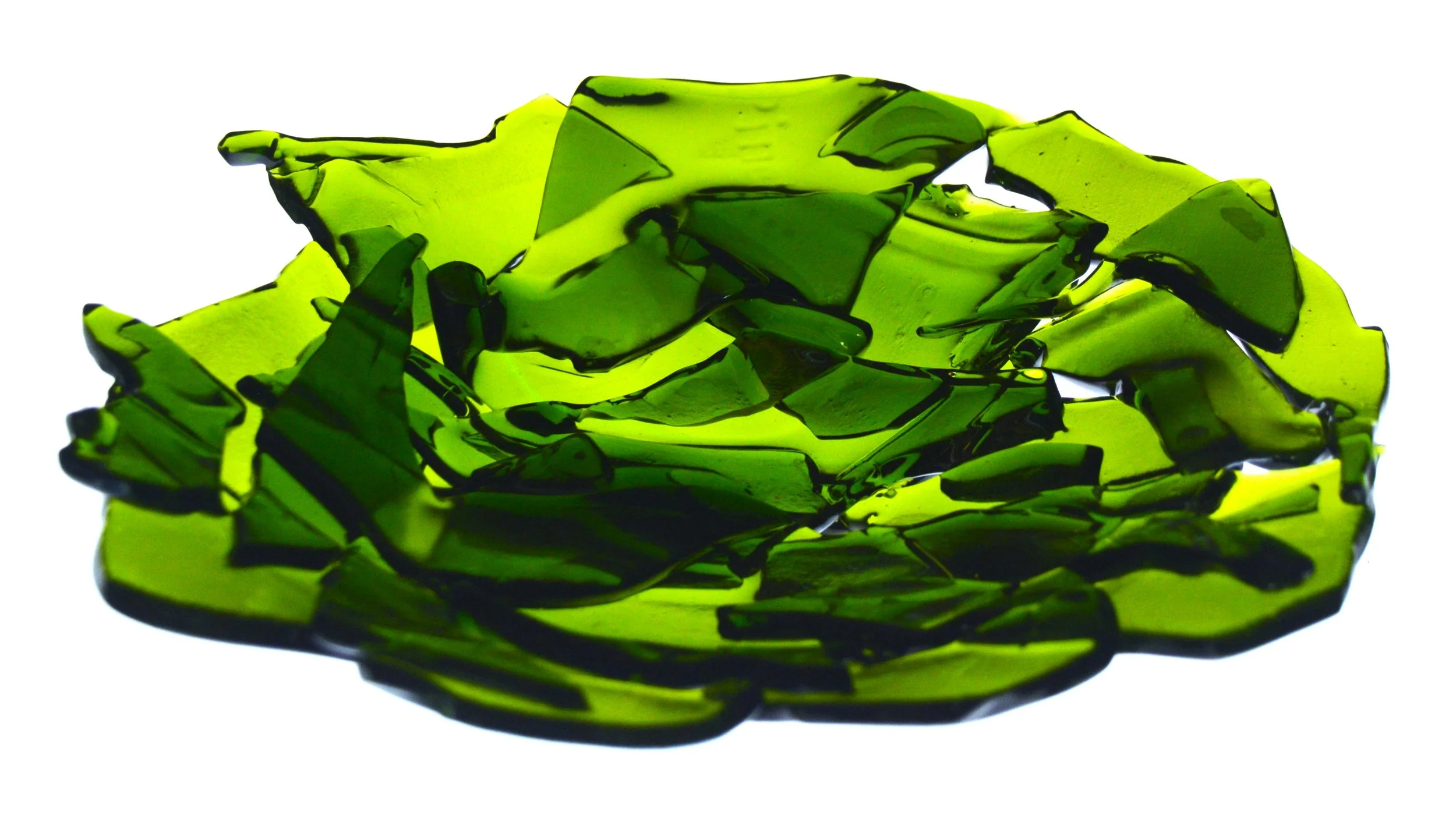 Small Glass Fragment Bowl, in Emerald