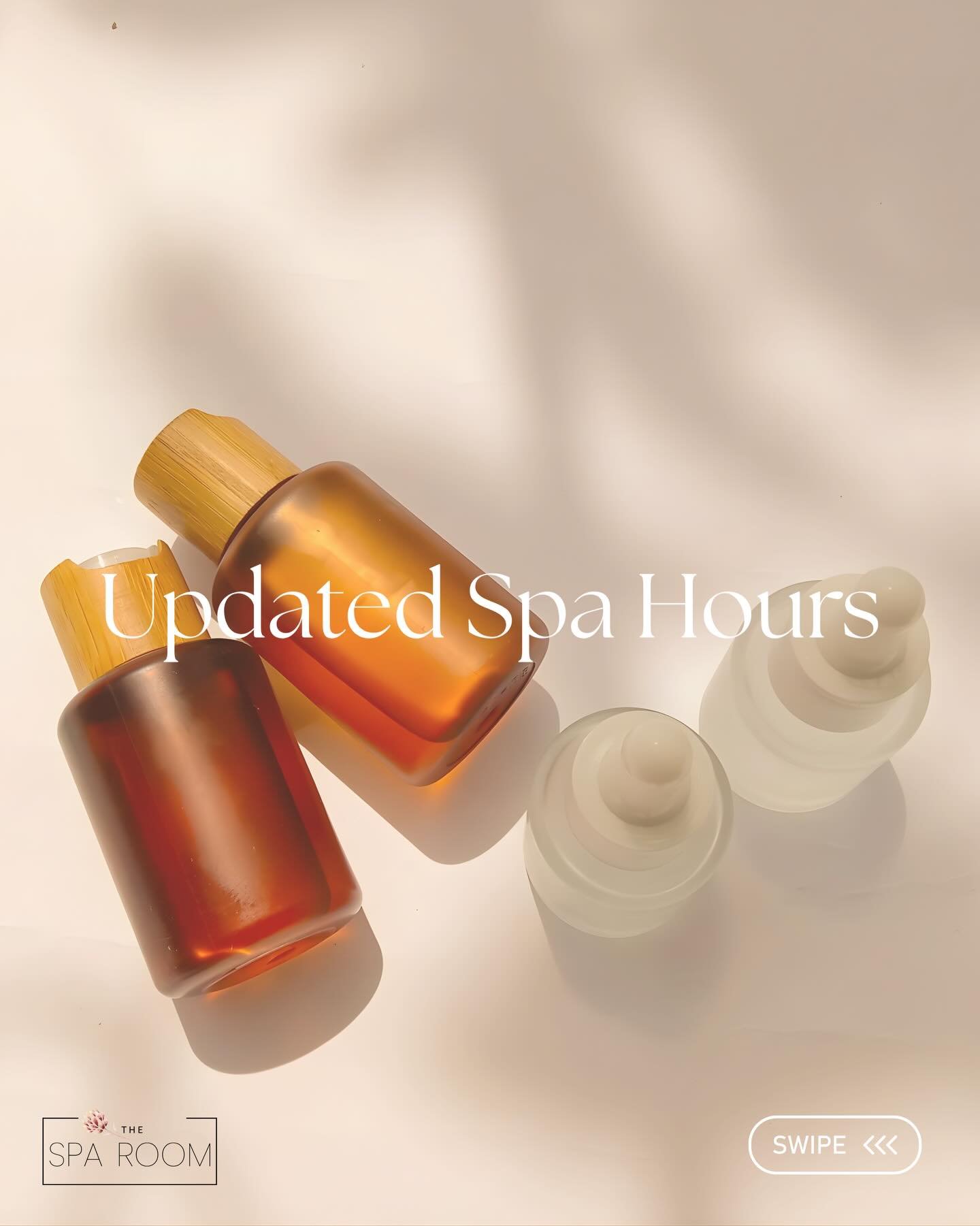 A little change for an even better experience 🌿
Our opening hours have been updated to accommodate our new RMT and extended care for our clients.
Your moment of relaxation awaits &mdash; call or DM to book ✨
