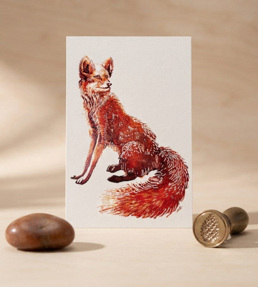 Autumn Fox Postcard
