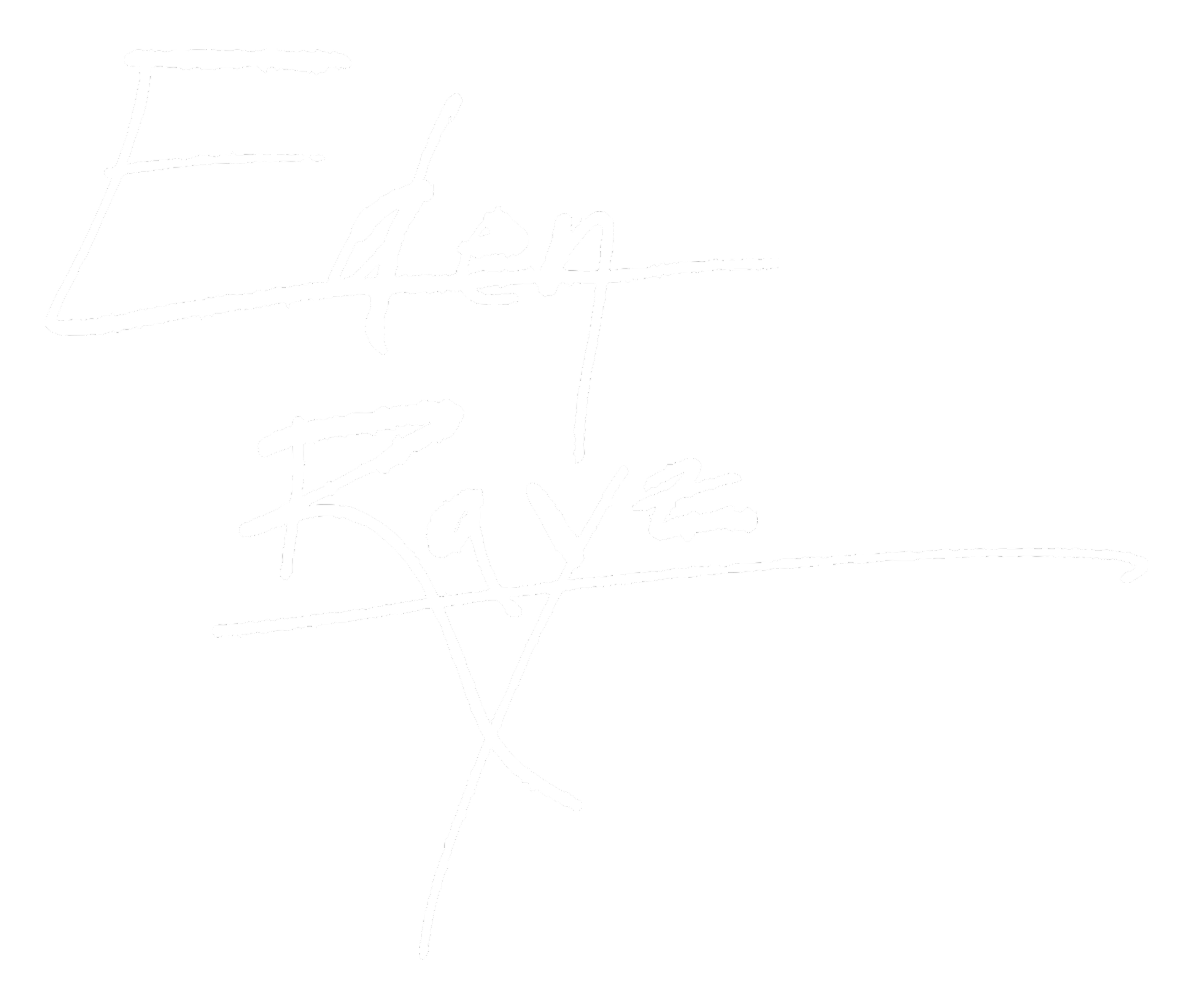 White handwritten text on a black background that says "Eden Rayz" with a stylized signature.