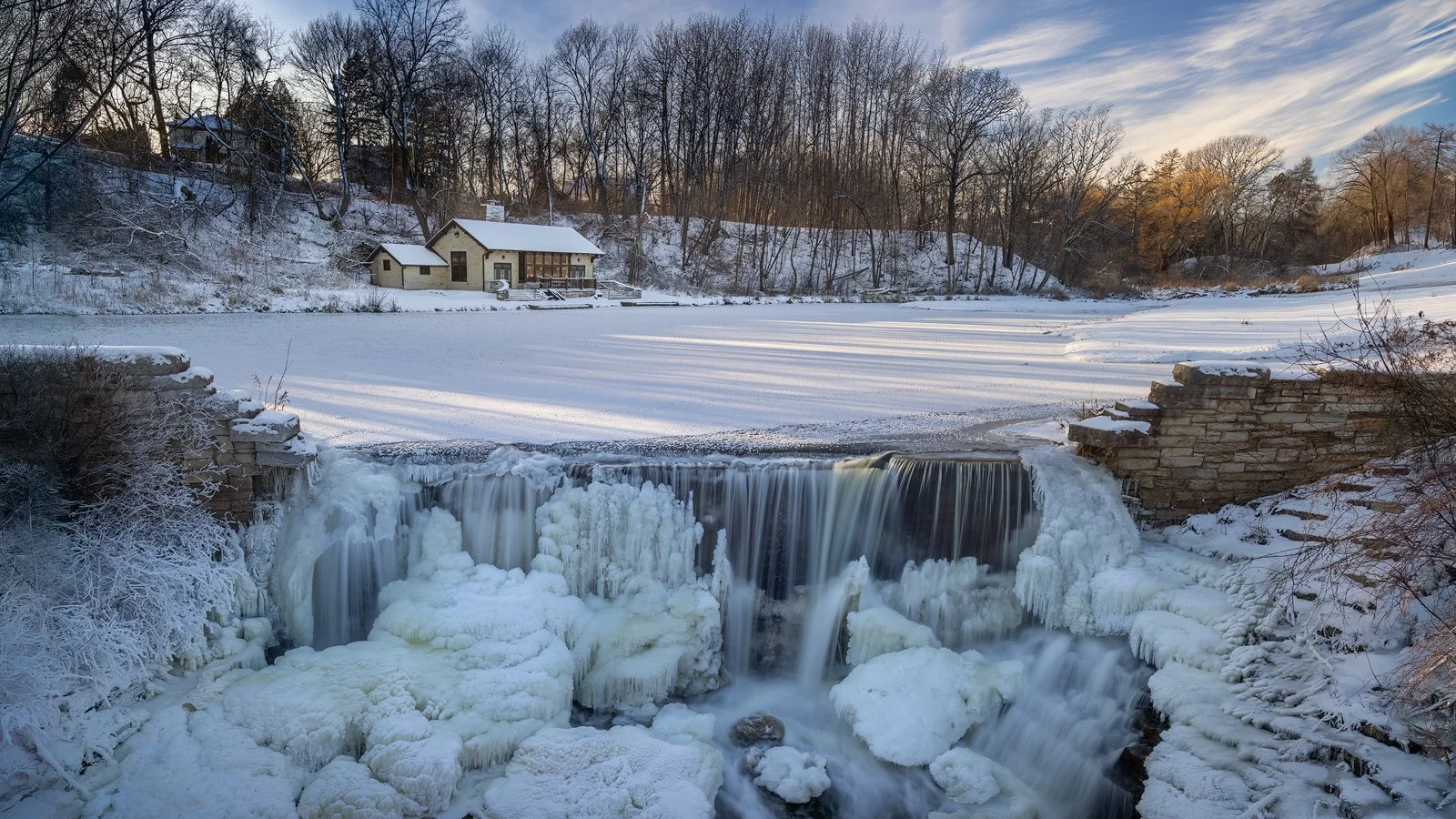  Frozen Waterfall at Mill Pond 
   Photography By Drema  