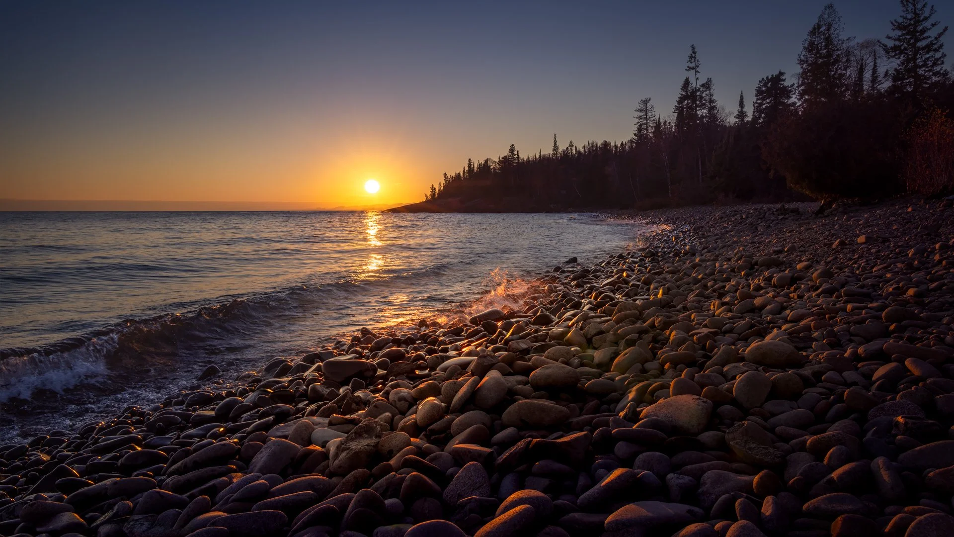 Sunset at Campground Beach by Drema Swader