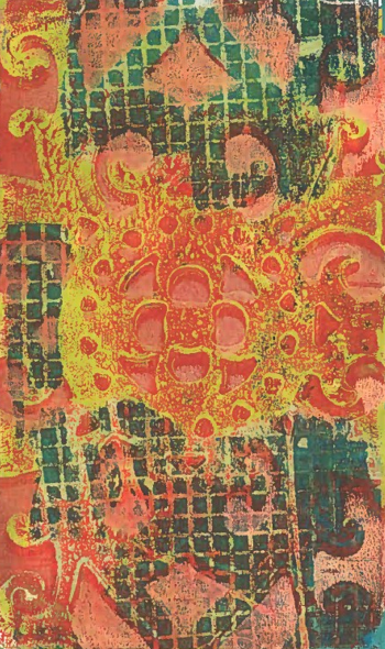 Orange and green gell print reflecting the willingness to make crap as in the blog post