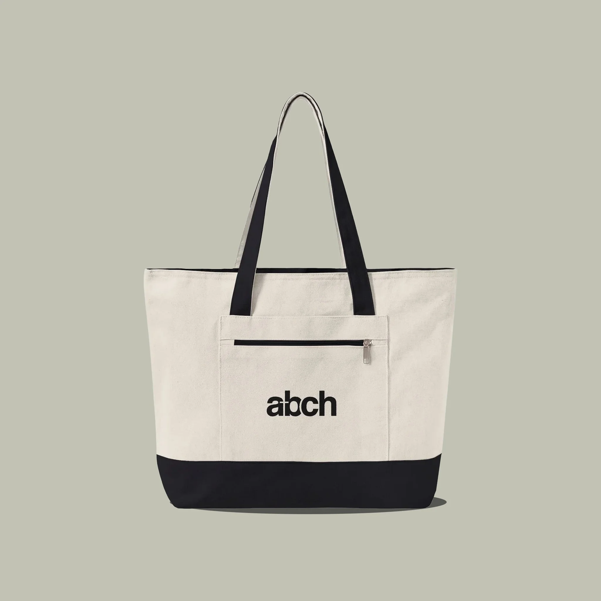 Zippered Canvas Tote