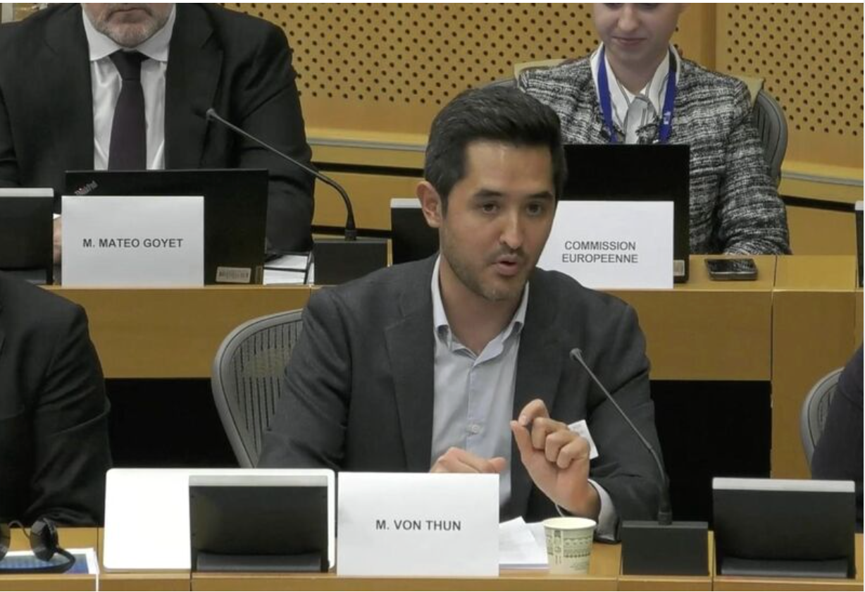 Testimony before the European Parliament’s Internal Market Committee