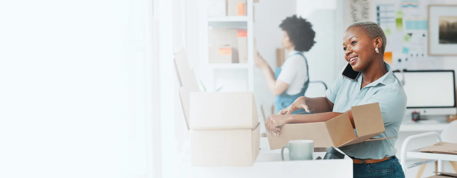 Employee working at small business covered by business insurance in Redding, CA