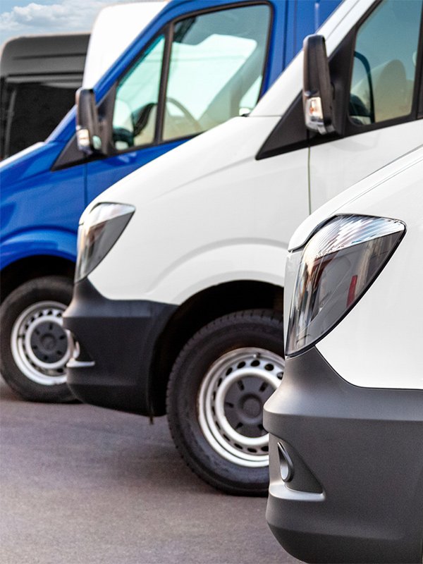 Delivery vans for small business covered by commercial auto insurance in Redding