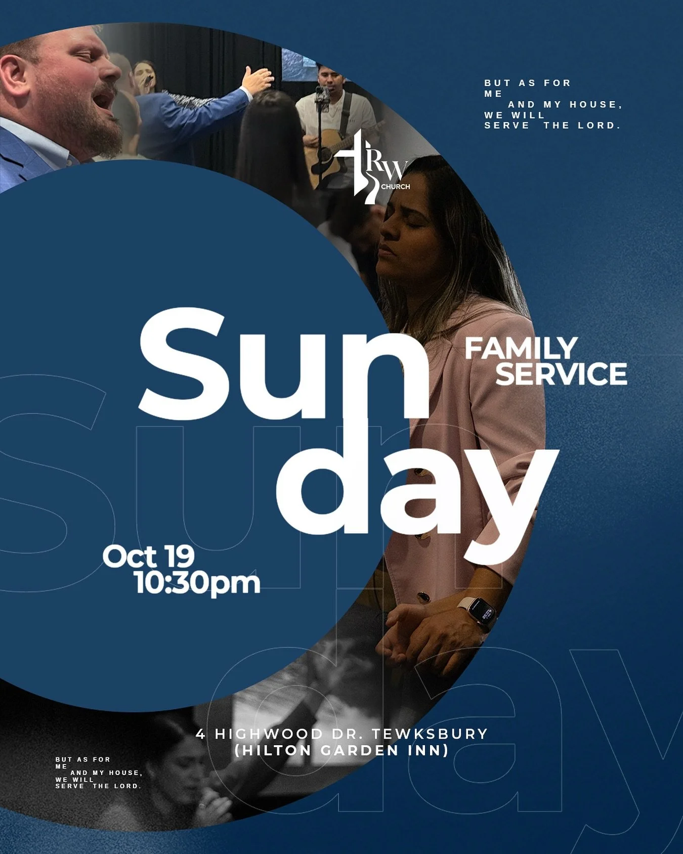 Dear brothers and friends, tomorrow we&rsquo;ll have a very special service, and it will take place at a different location &mdash; a unique time prepared by God for us! 

📅 Sunday, Oct. 19 
📍 location: 4 HIGHWOOD DR. TEWKSBURY ( Hilton Garden Inn 