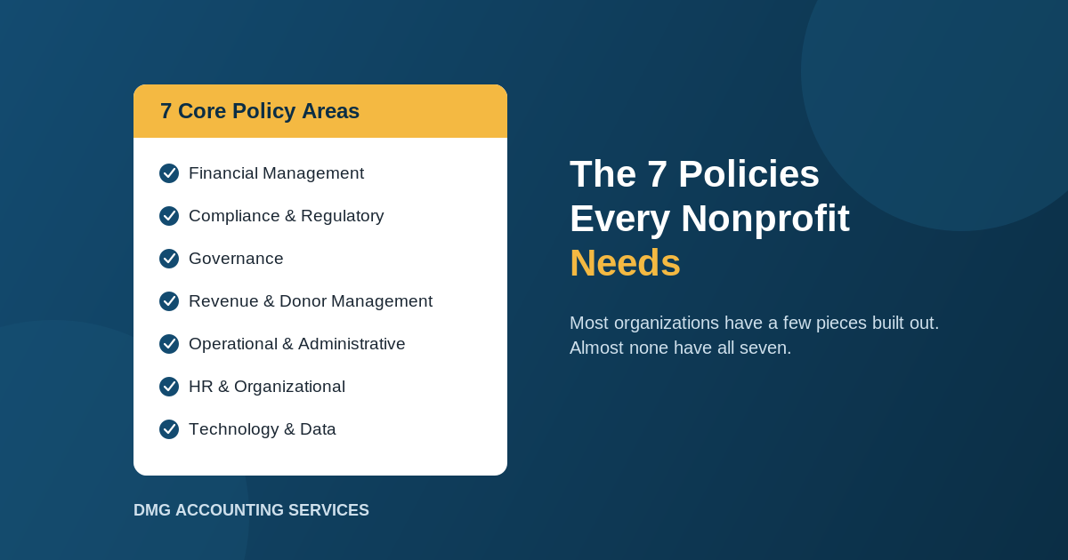  The 7 Policy Areas Every Nonprofit Needs (And Why Most Only Have a Few)