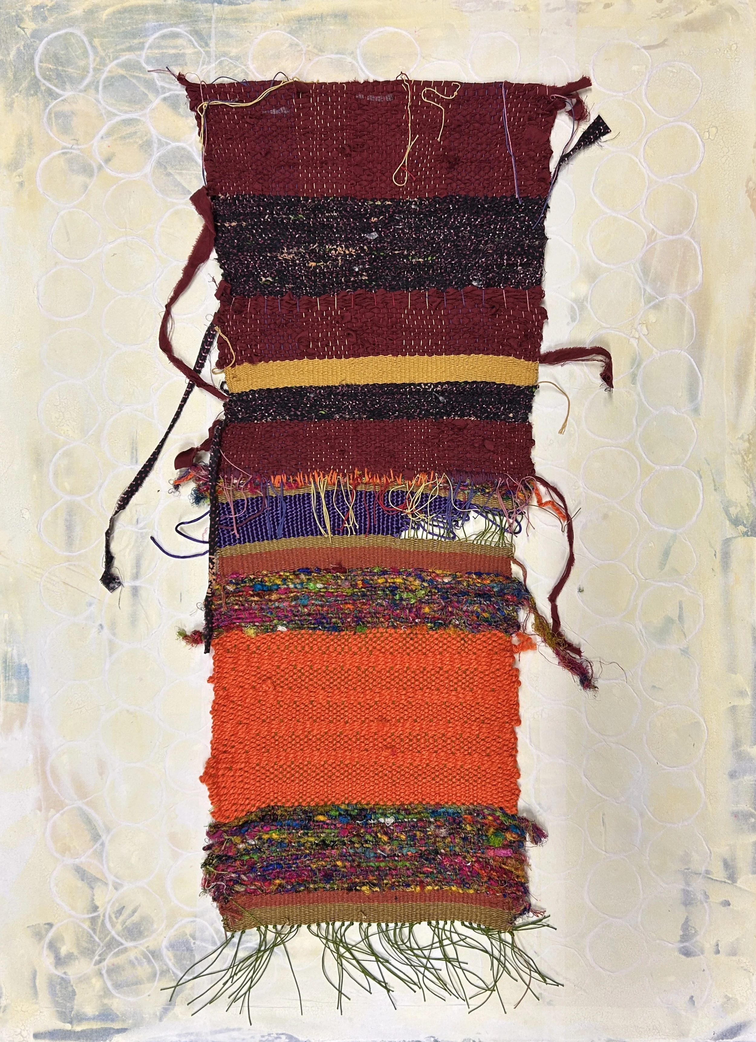 'The Shape Memory Takes',  intuitive weaving, 36x28", 2025
