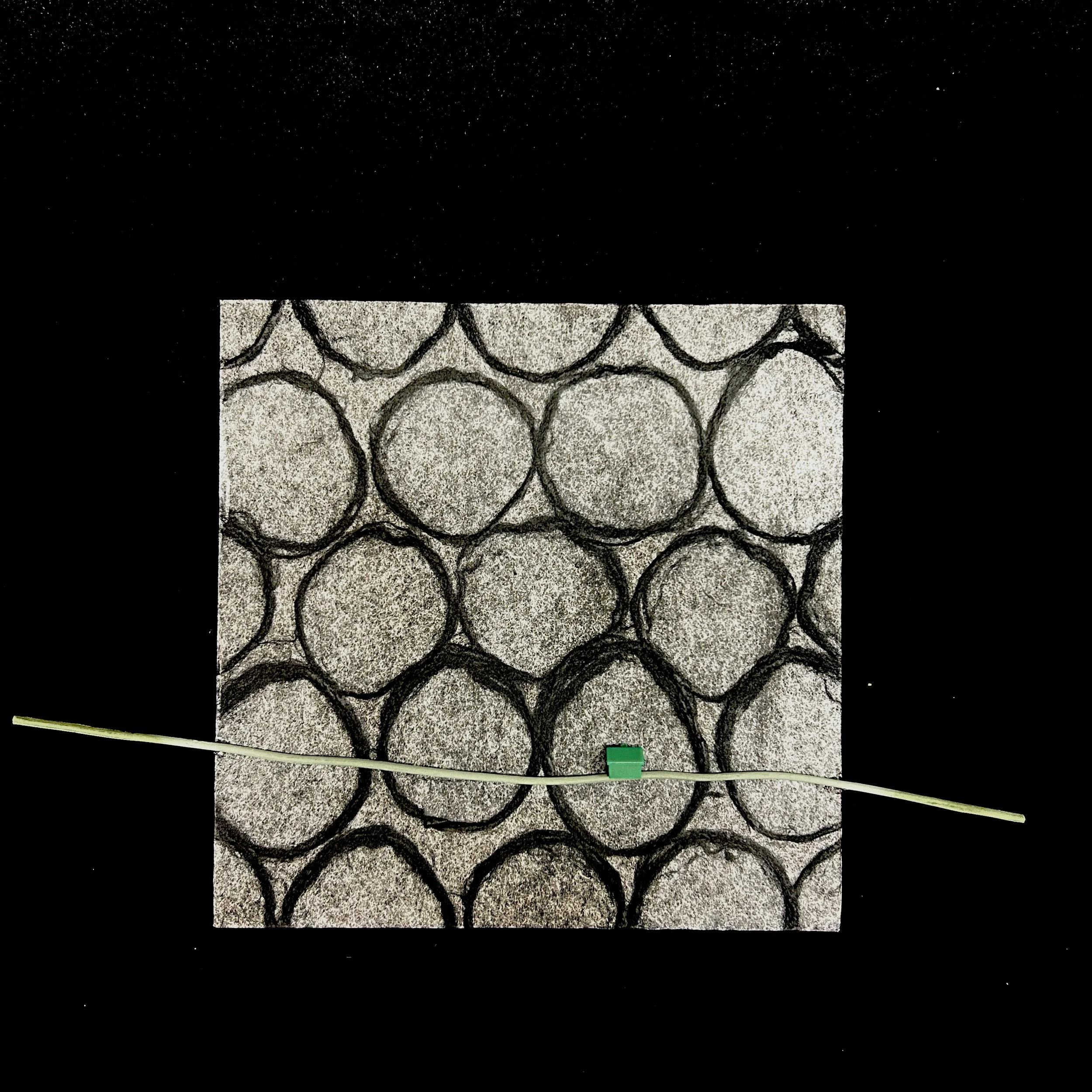 'Take Shelter III (Containment)', assemblage, 8x8", 2025