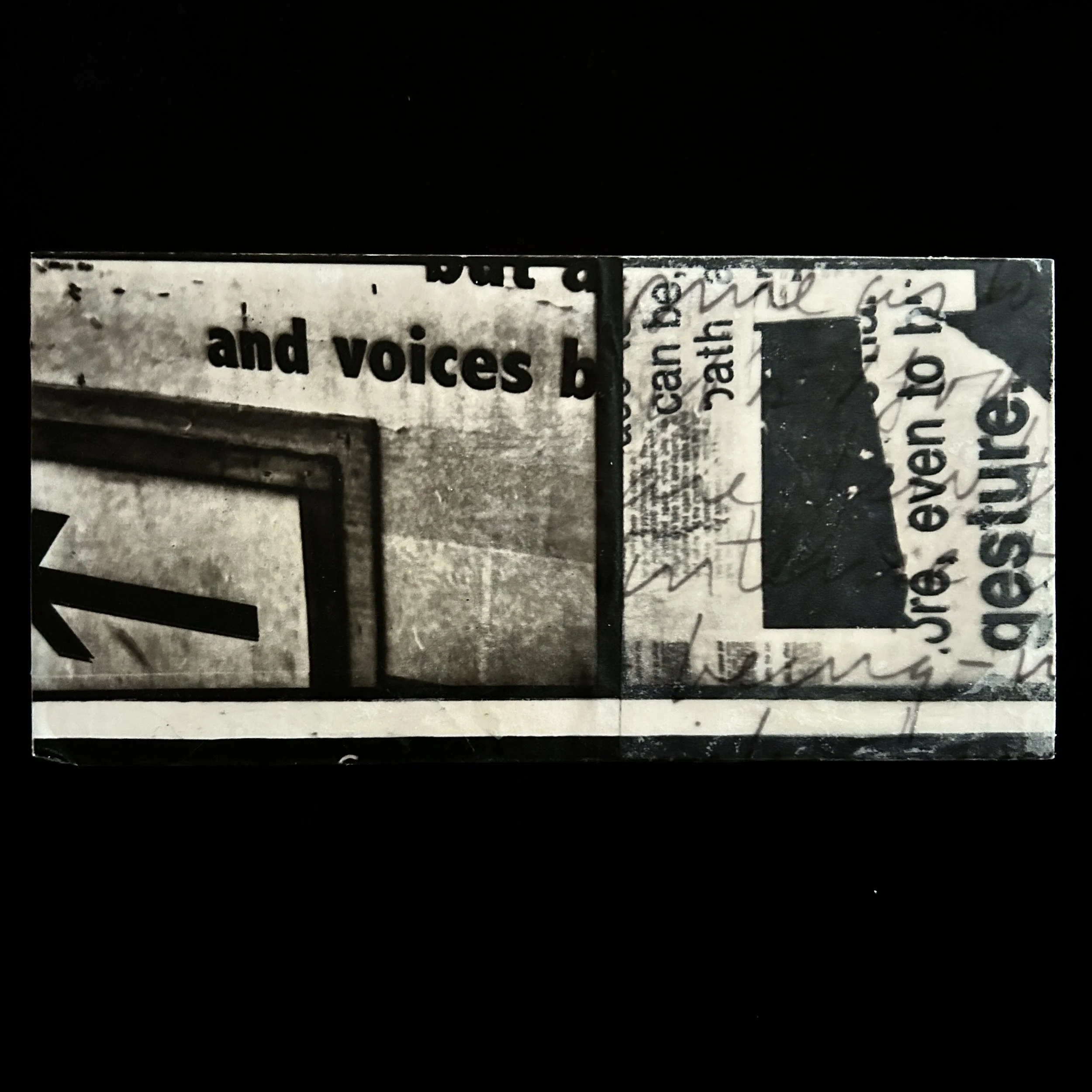 'And Voices', photo encaustic, 4x8", 2025