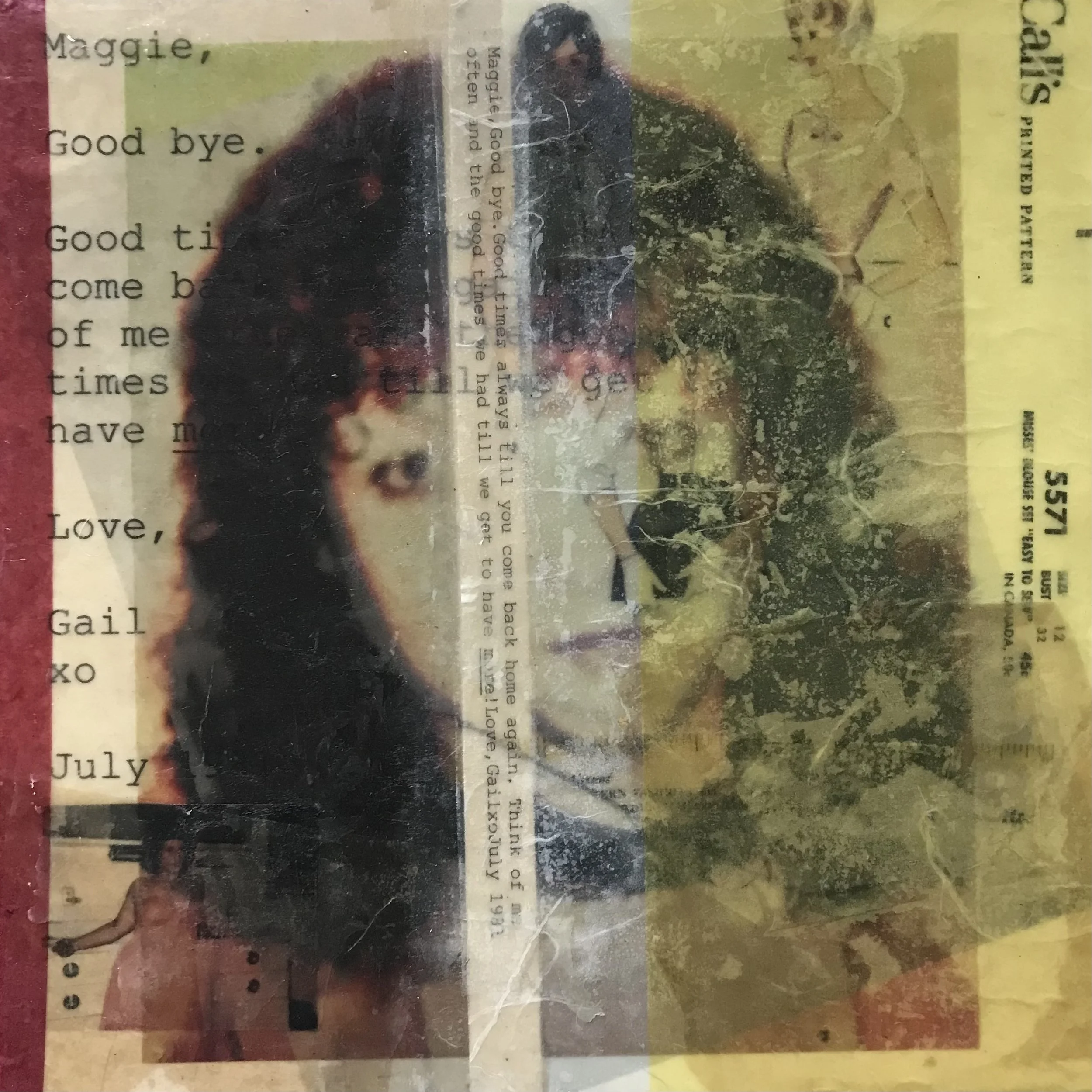 'Remember Me Fondly', photo encaustic collage, 8x8", 2023