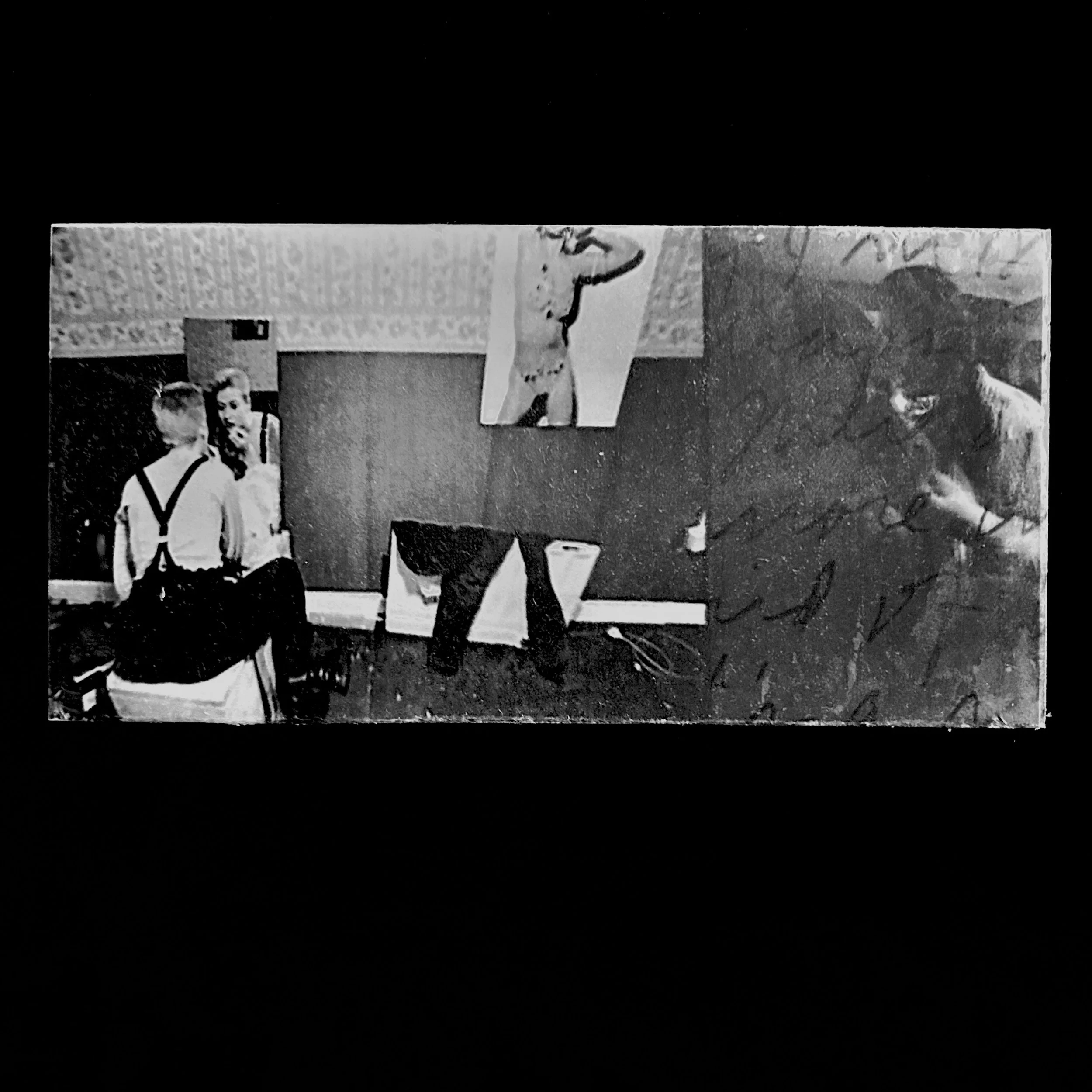 'Alison's Bedroom, York Street, Dublin', photo encaustic, 4x8", 2025