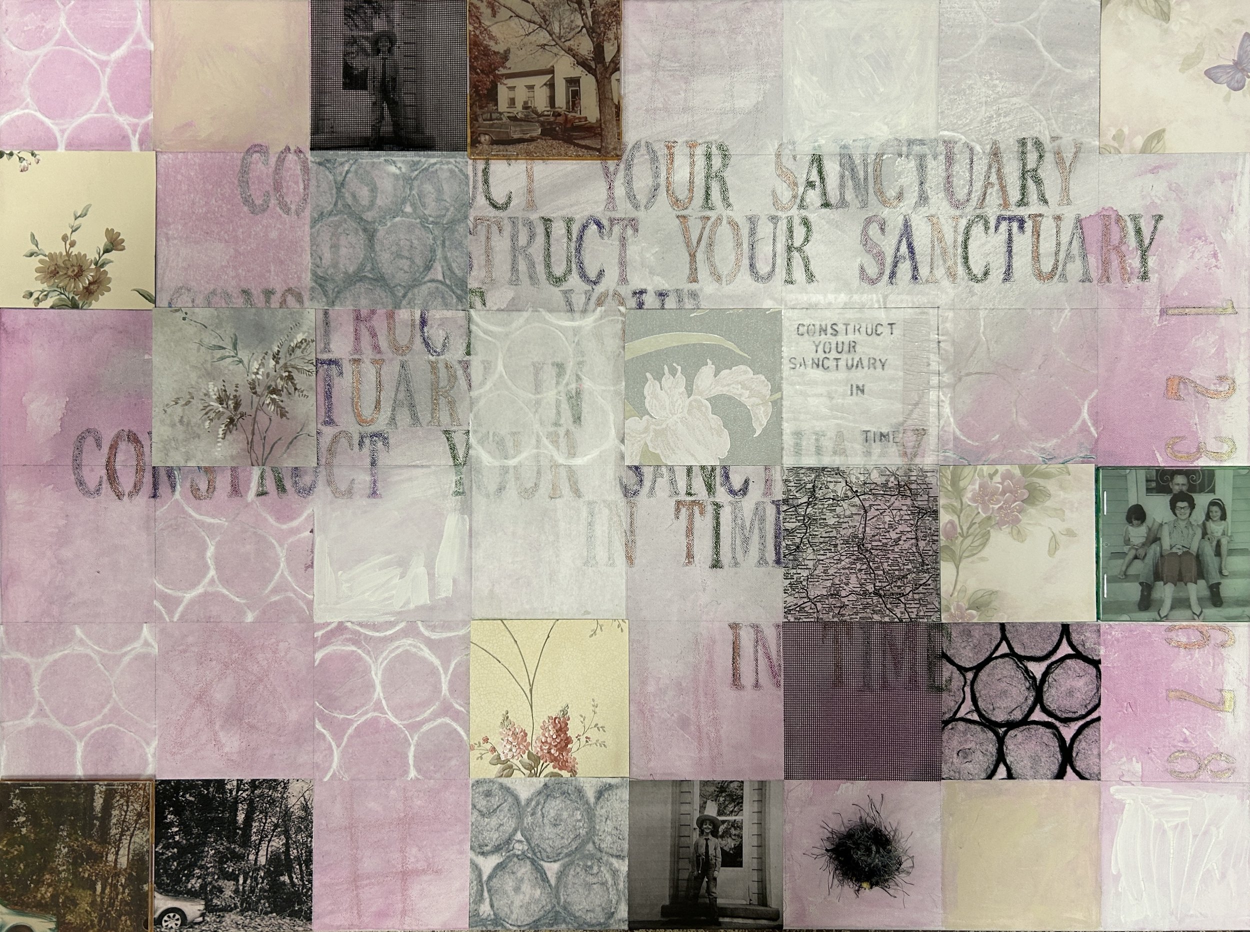 'Instructions for Letting Go', collage, 30x40", 2026