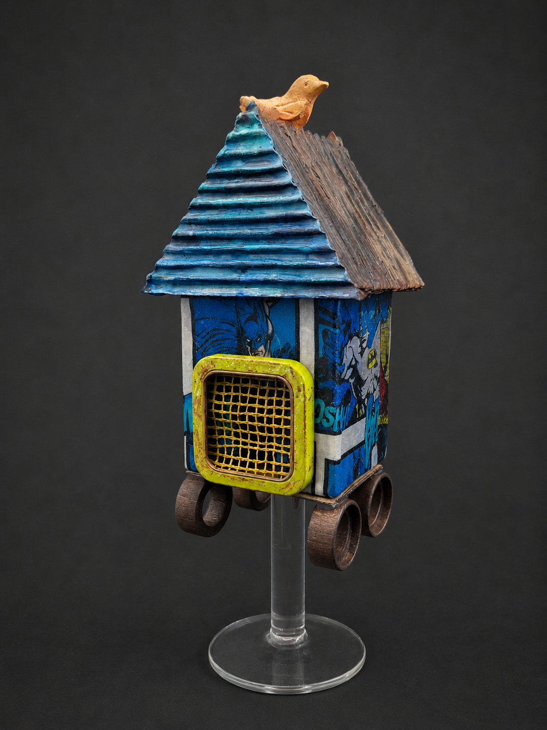 'We Played Batman and Robin', board, beeswax, fabric, paperclay, mesh, glass, 2026
