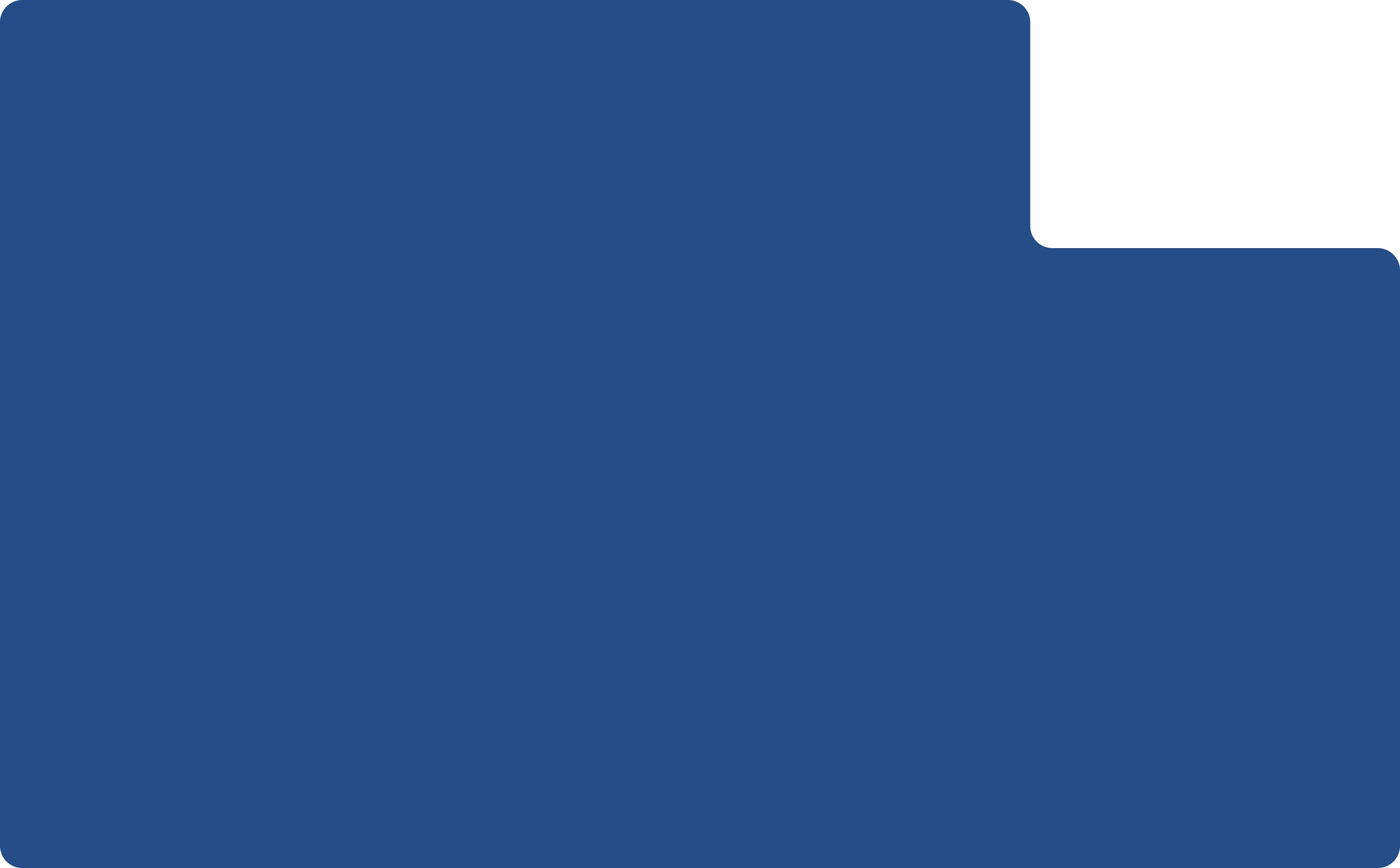 A blue and black logo with a large blue rectangle and a smaller black square on the upper right corner.
