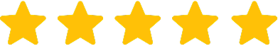 Five gold stars aligned horizontally against a white background.