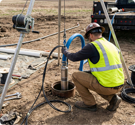 Worker in a yellow safety vest and helmet operating construction equipment at a construction site.