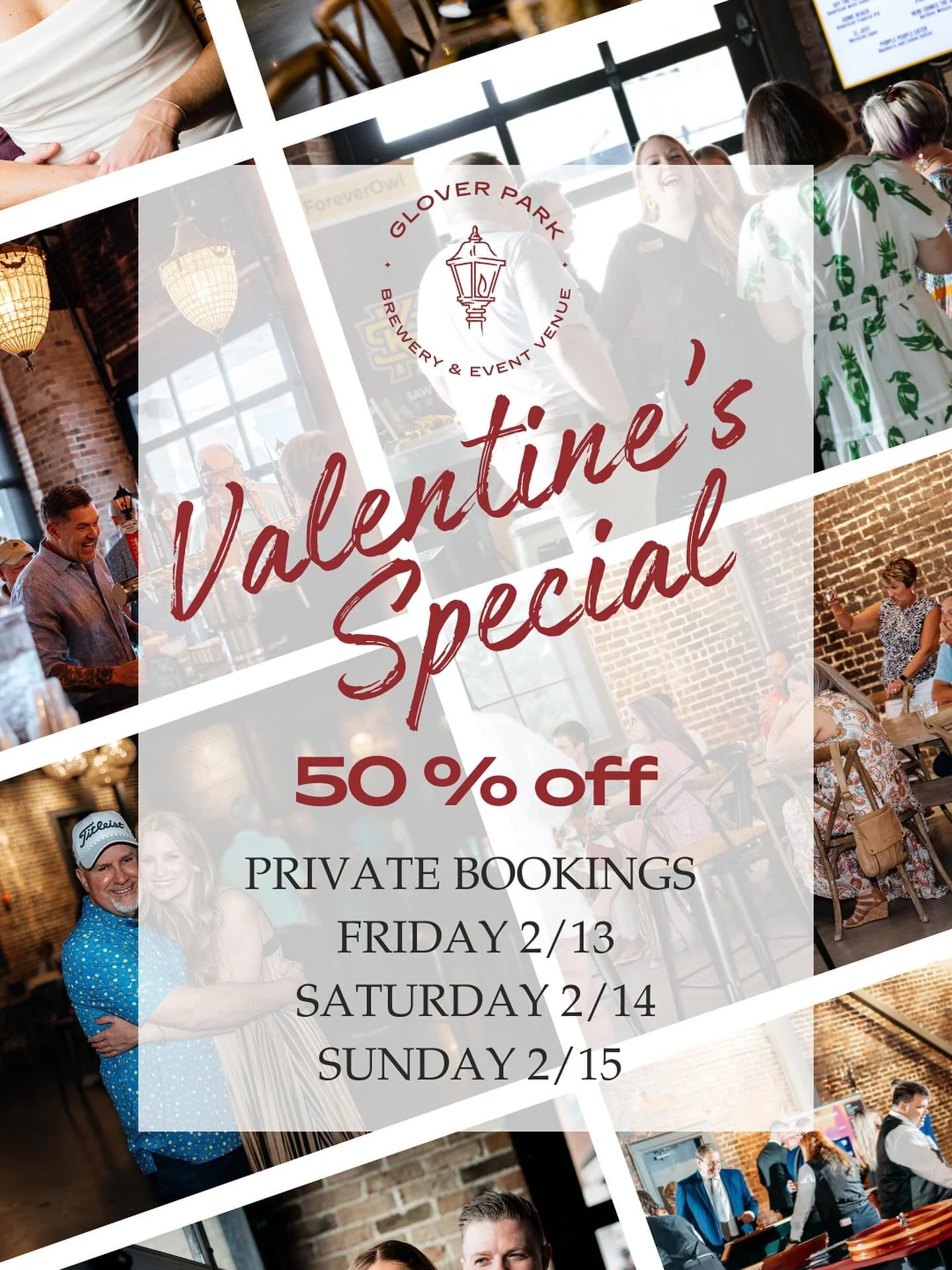 For Valentine&rsquo;s Day weekend only, enjoy 50% off our private event venue when selecting a GPB bar package. Our venue makes the perfect backdrop for any of your upcoming celebrations! Click the link in our bio to inquire today or email our team a