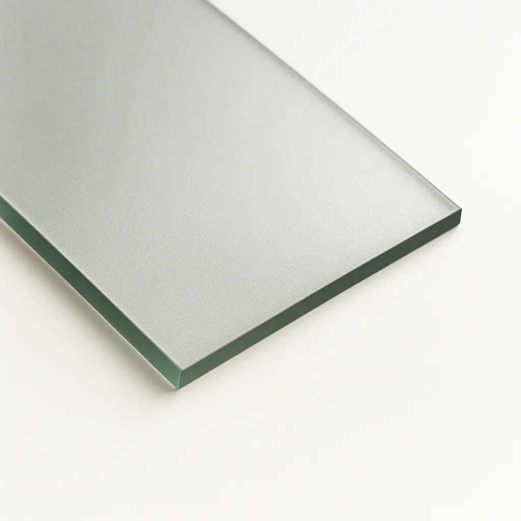 Vidrio con acabado esmerilado para privacidad y difusión de luz.