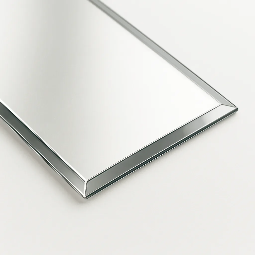 Acabado en bisel en vidrio para un borde decorativo y elegante.