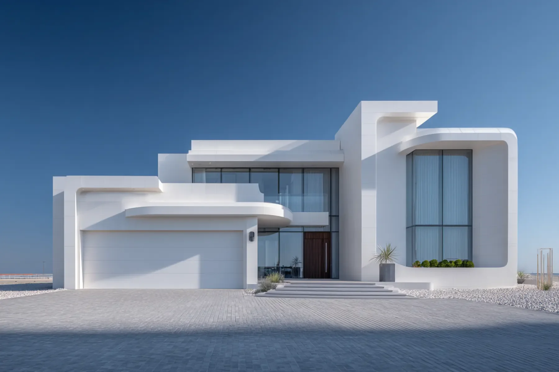 Aplicación de vidrio arquitectónico templado en fachada residencial moderna