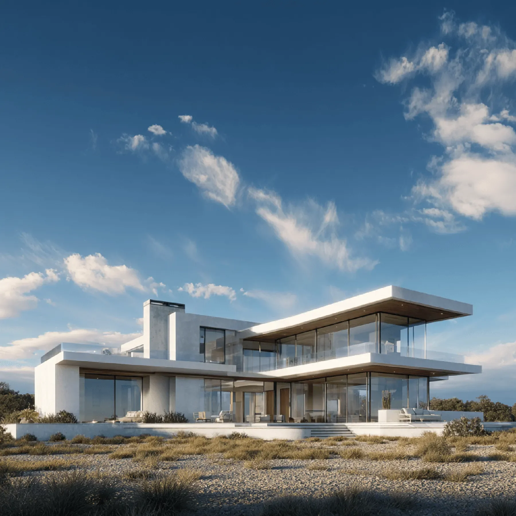 Imagen de una casa moderna, instalada con vidrio insulado