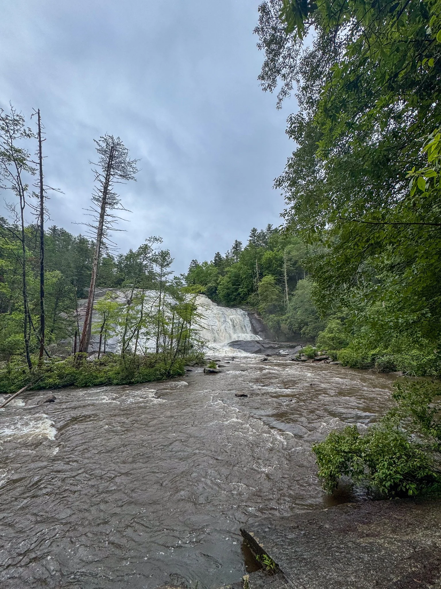 view of High Falls after a rain in Dupont State Forest