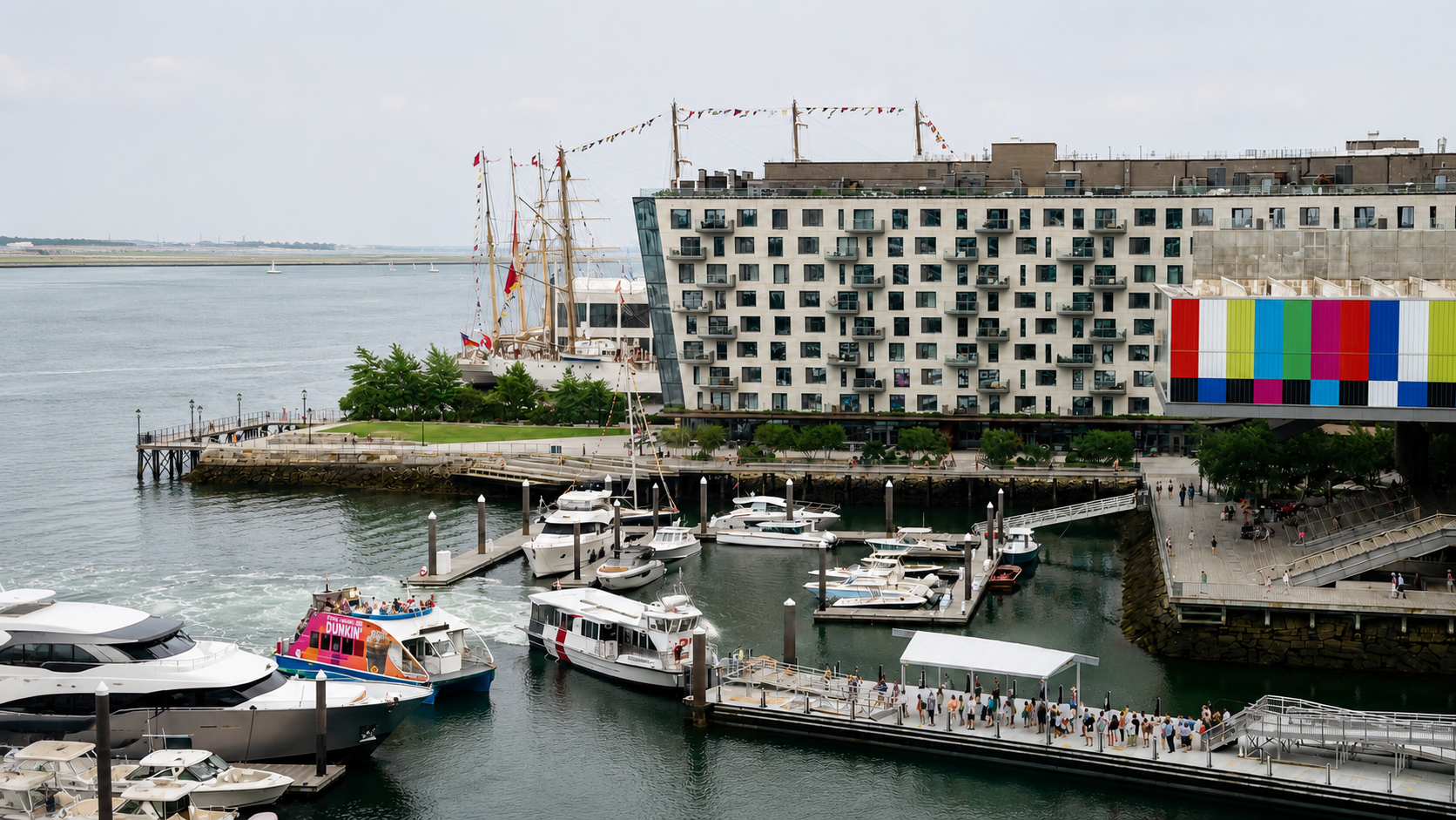 Waiting for the Next Adventure
Description: Passengers line up for the ferry during Sail Boston 2026 -Hao Xu