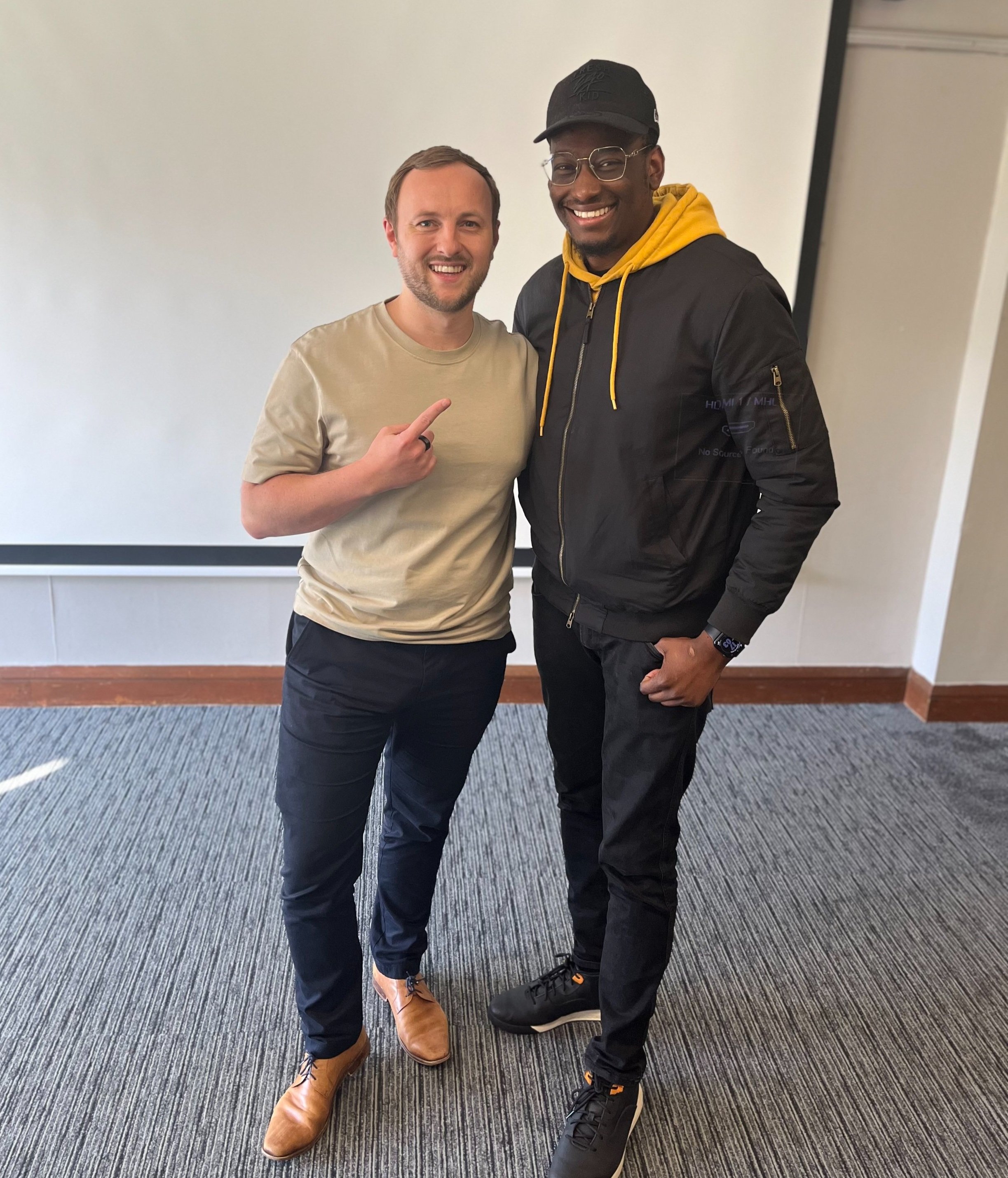 Property Developers Jamie York and Siji Onabanjo stood next to each other