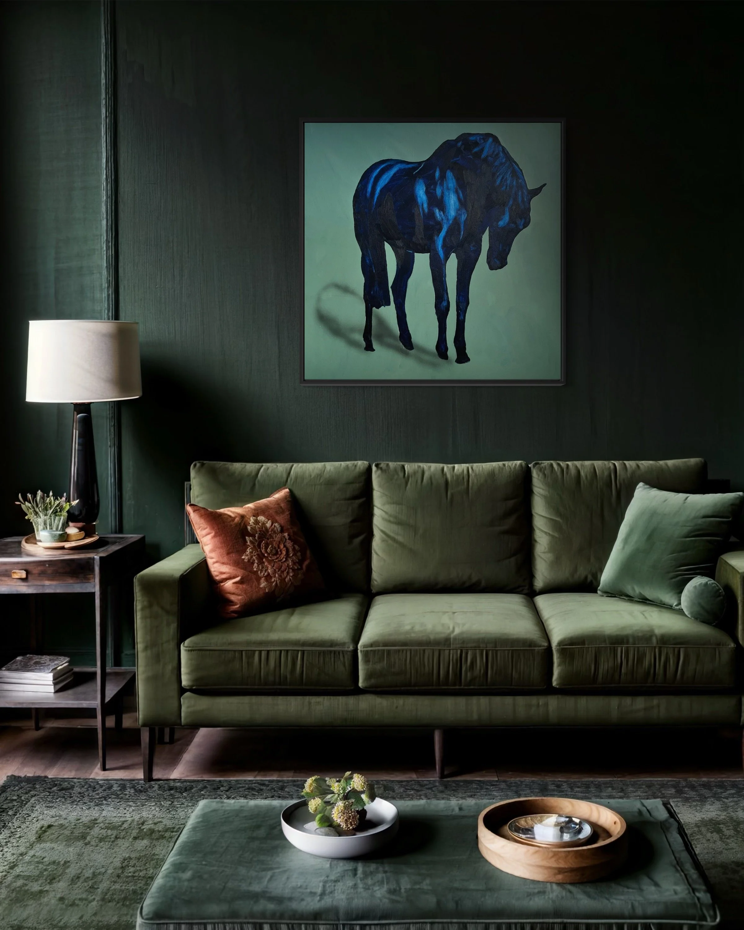 "Figure in Green" 34 x 34, Oil on Canvas SOLD